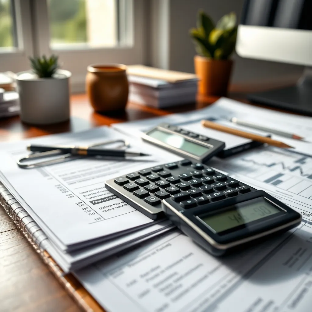 Belastingdienst symbool met financiële documenten