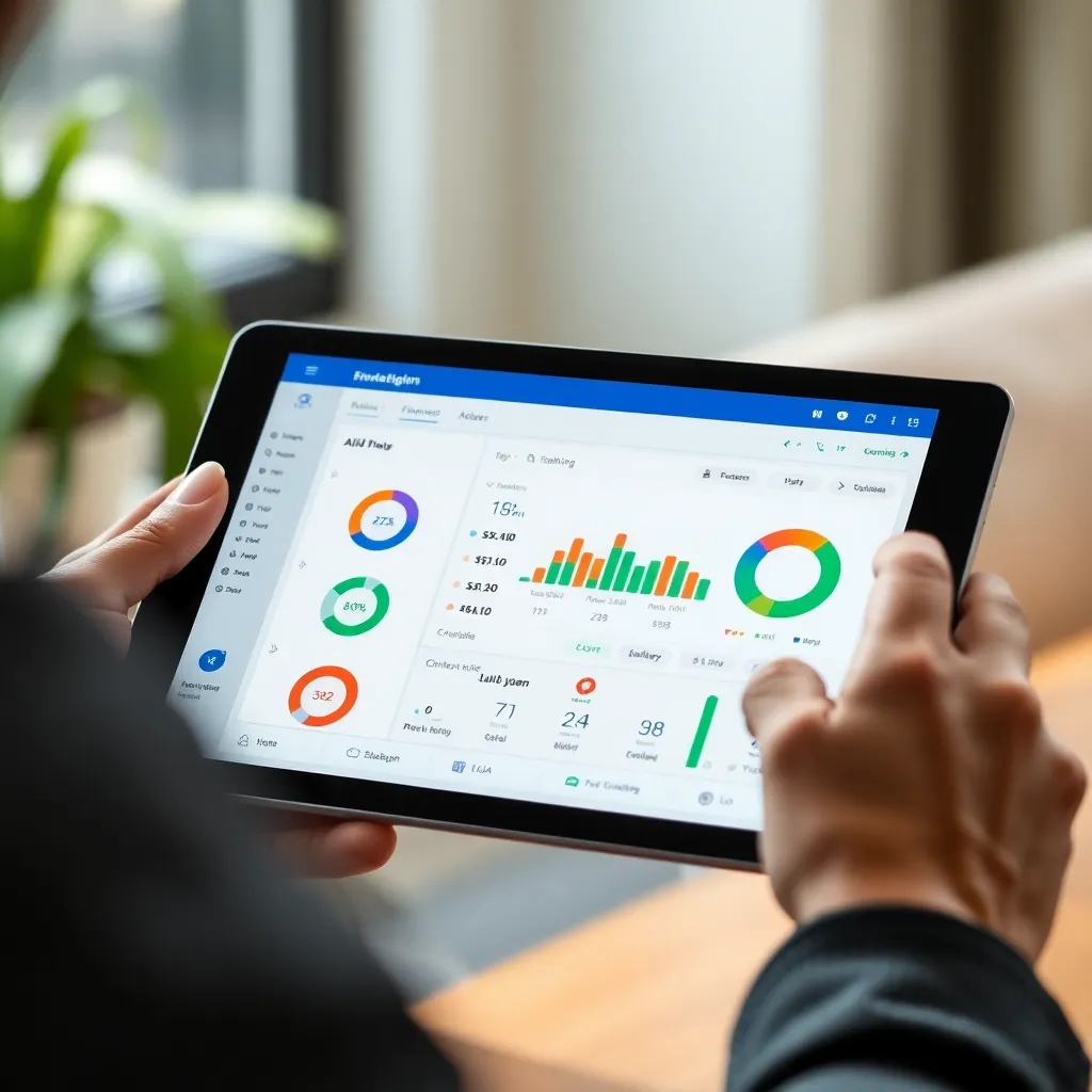 Digitale financiële tools op tablet met Nederlandse bankapp