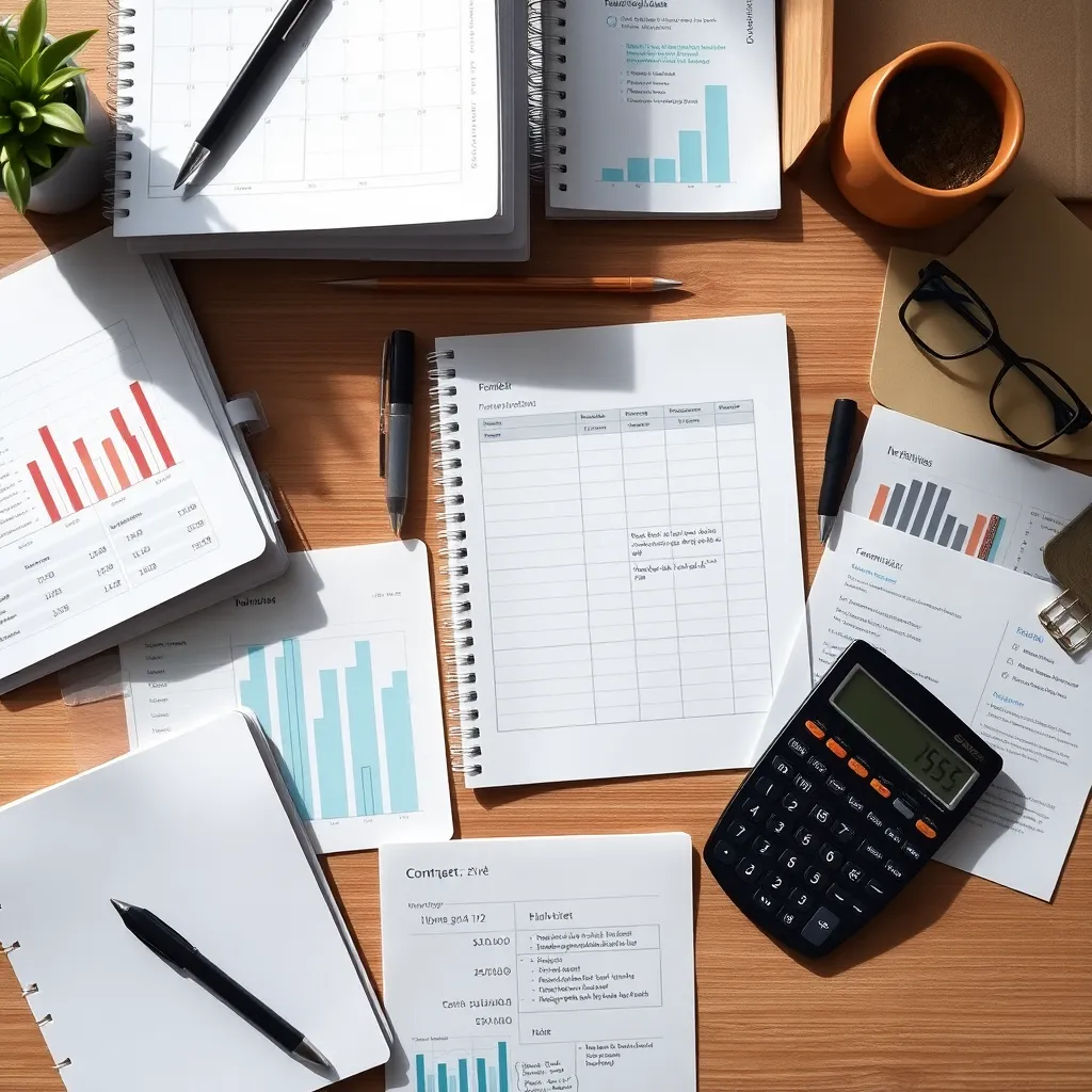 Georganiseerd financieel werkstation met Nederlandse financiële documenten